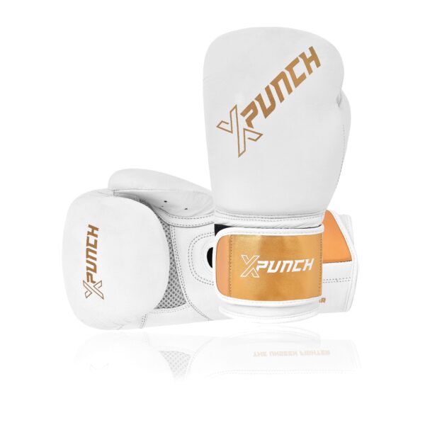 Rękawice bokserskie XPUNCH GOLDEN STRIKE białe
