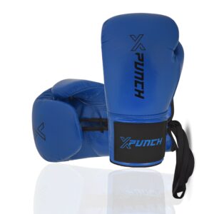 Rękawice Bokserskie XPUNCH XBLUE LACE Niebieskie, Sznurowane