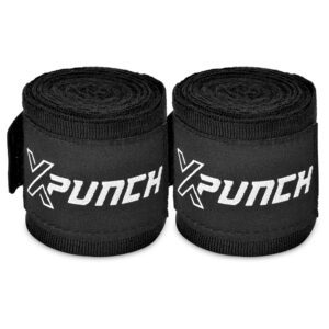 Owijki bokserskie XPUNCH XWRAP BLACK, Czarne Bandaże Bokserskie