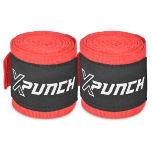 Owijki bokserskie XPUNCH XWRAP RED, czerwone bandaże bokserskie