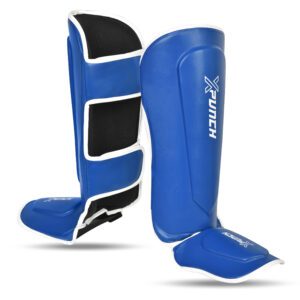 Ochraniacze na piszczele XPunch KickXBLUE, nagolenniki niebieskie