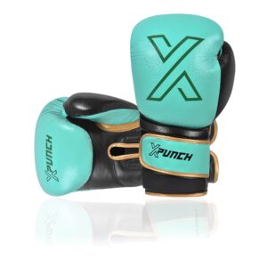 Rękawice Bokserskie skórzane XPUNCH XSERIES 1 XA, Aqua, turkusowy, czarny